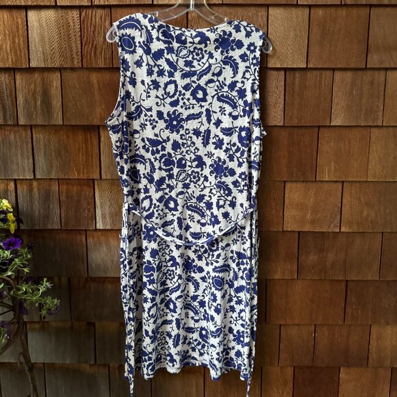 NWT Boden Blue and White Floral Cotton Sleeveless Dress with Pockets  Women's 14 - Picture 5 of 12